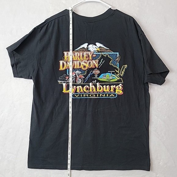 Harley-Davidson Lynchburg Va T-Shirt Mens Size Large XL Black Double Sided HD-03 - Picture 9 of 12